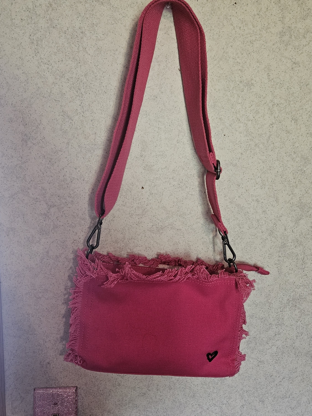 Prenelove Pink Fringed Crossbody Bag